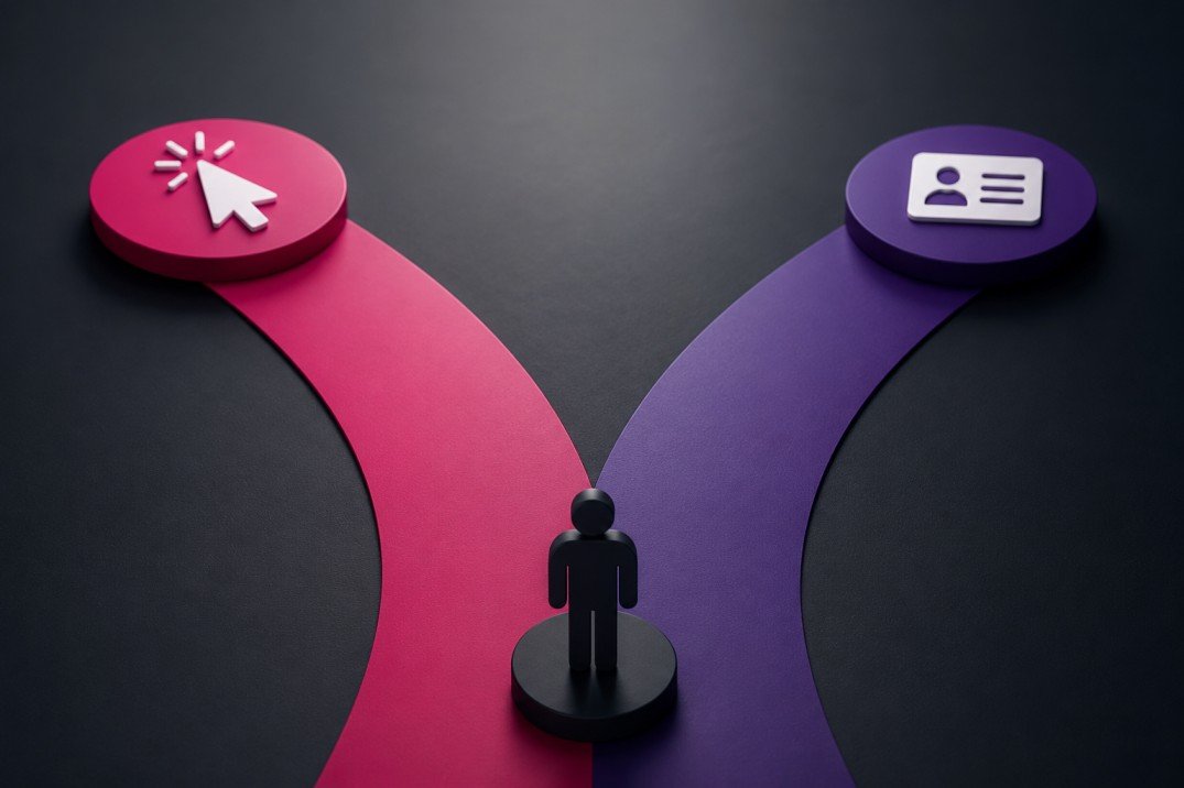 Illustration of Facebook ad costs splitting by traffic and leads campaign objectives