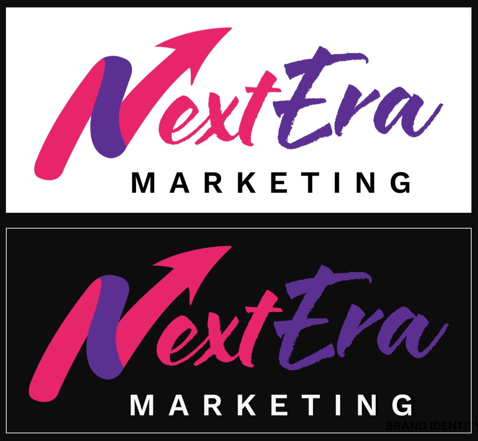 NextEra Marketing logo design presentation showing the development of a branded logo concept