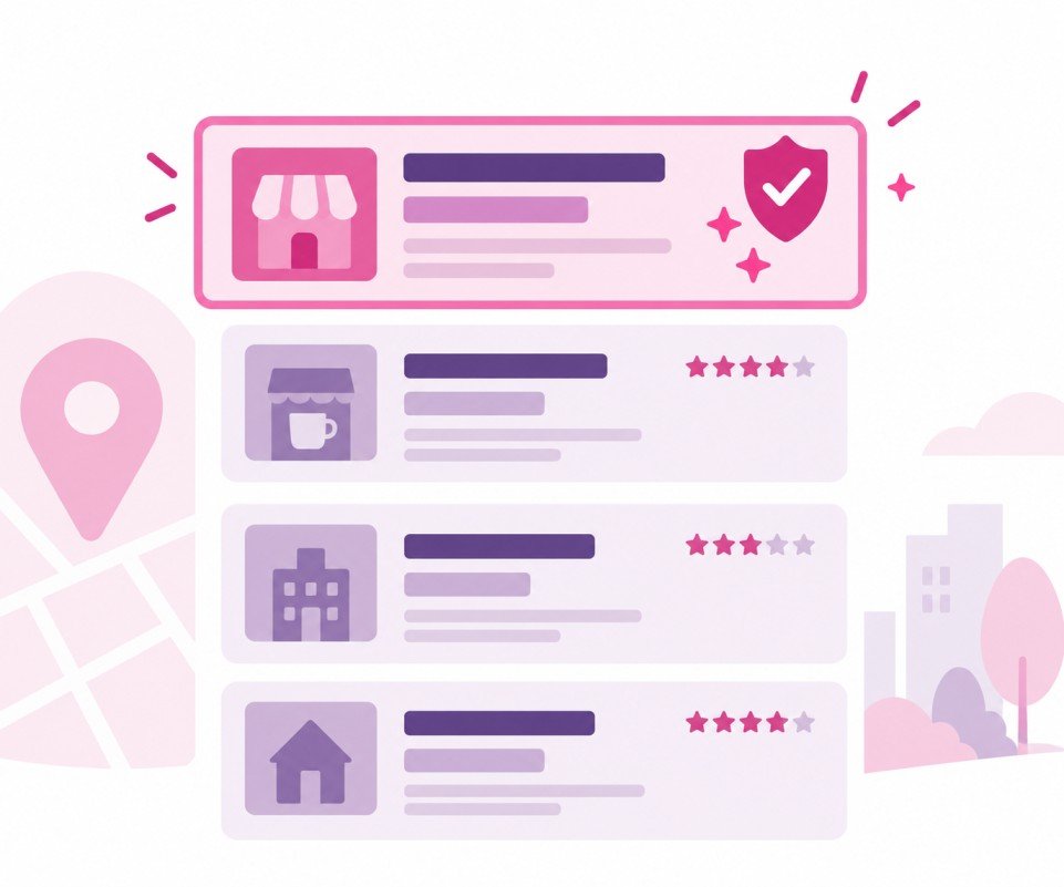 Illustration of a verification checkmark on a top local services listing
