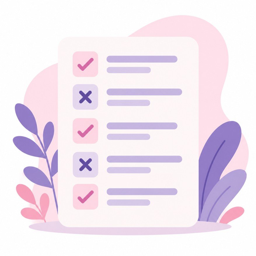 Checklist illustration of allowed and prohibited review-request practices